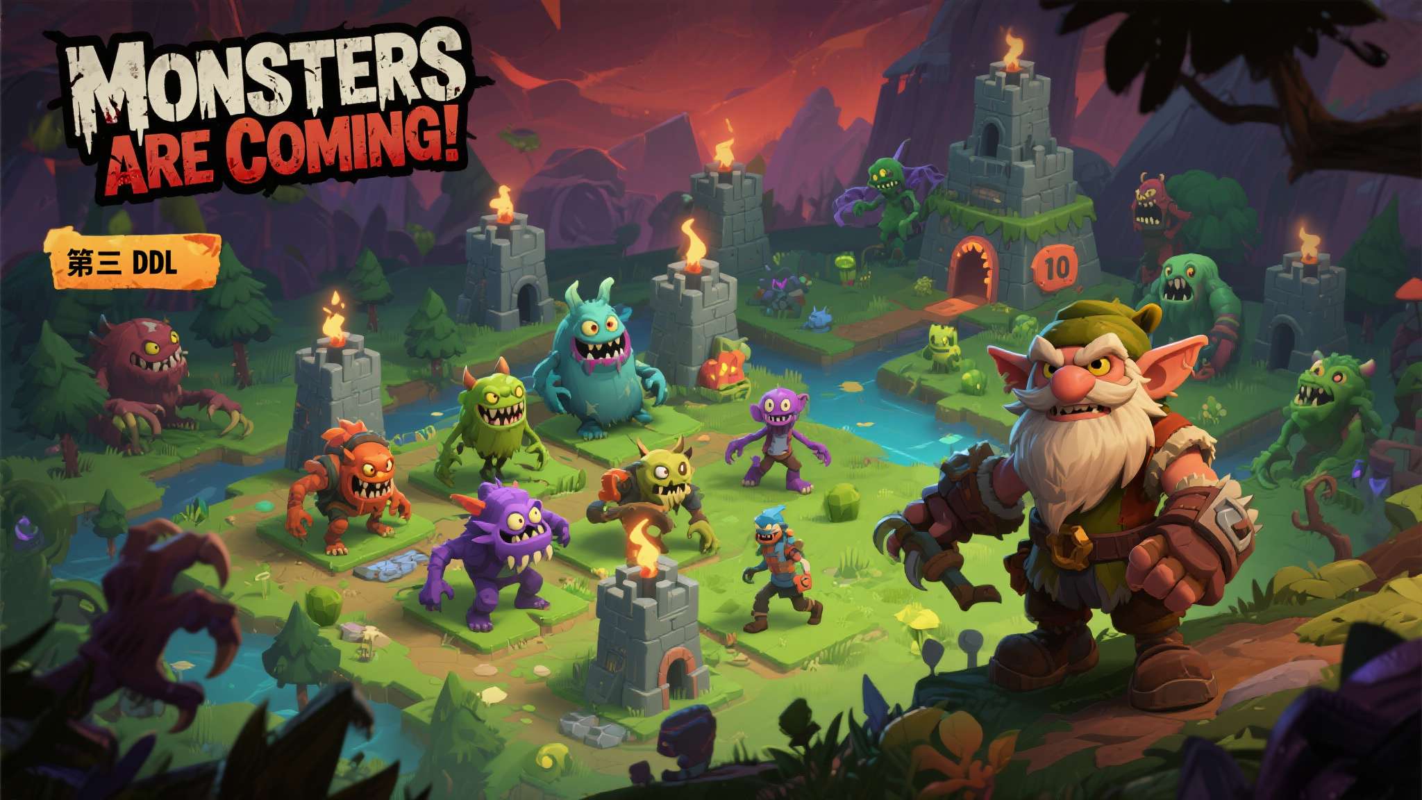 塔防幸存者游戏《Monsters are Coming!》推出首个 DLC 全新生态区域、10 种怪物与矮妖英雄登场